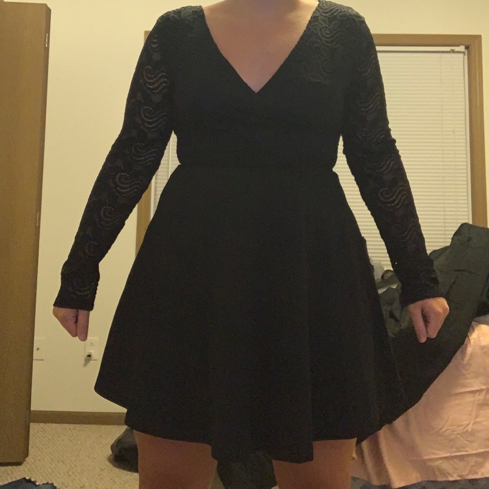 Little Black Lace Top Dress (size large)